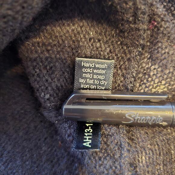 Peruvian Connection Sweater Women's XS Black Baby Alpaca Blend Dark Romantic - Picture 5 of 10